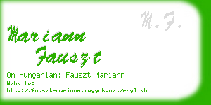 mariann fauszt business card